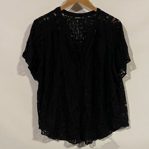 Torrid Elegant Black Lace Blouse